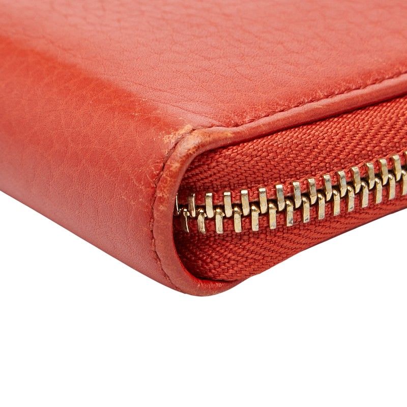 Gucci Soho Round Zipper Long Wallet Red Leather — view 4