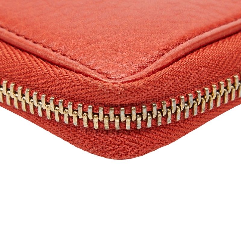 Gucci Soho Round Zipper Long Wallet Red Leather — view 7