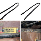 Loewe Velazquez Drawstring Shape Shoulder Bag Drawst Ring Black Brown Leather