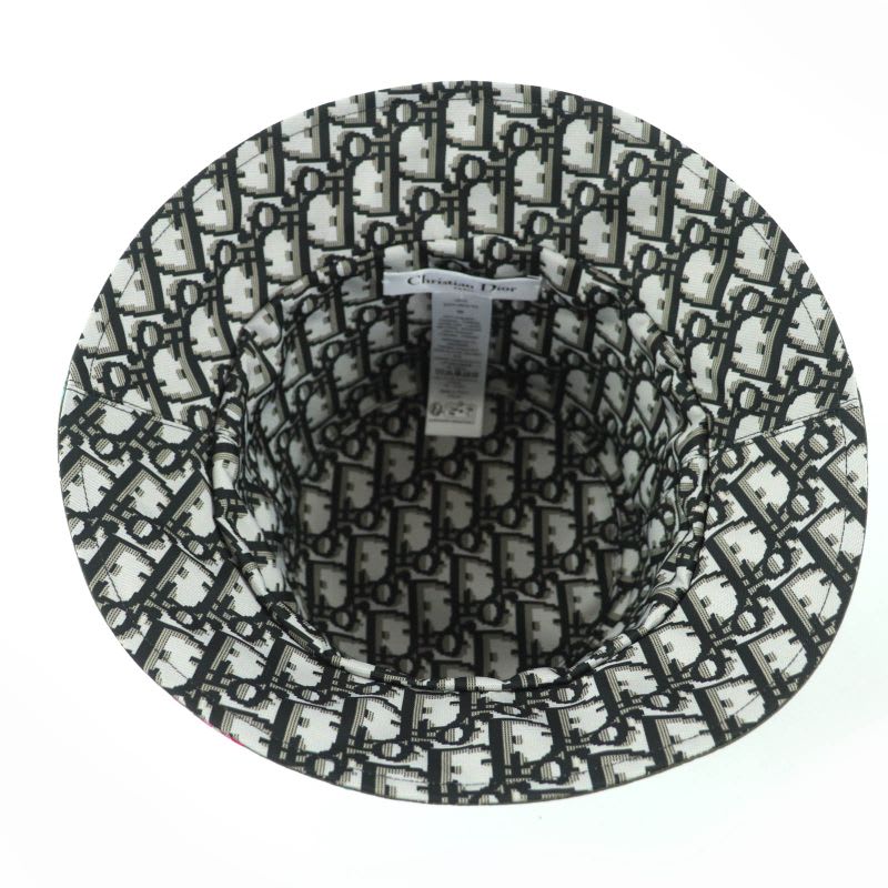 Christian Dior 32 Pfl923 I153 Teddy-d Oblique Reversible Bucket Hat Khaki 56 — view 7