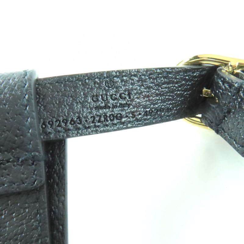 Gucci Leather Interlocking G Dog Torso Harness Black Gold Hardware S Box — view 7