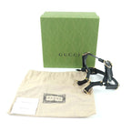 Gucci Leather Interlocking G Dog Torso Harness Black Gold Hardware S Box — view 2
