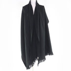 Gucci 100% Wool Logo Fringe Large Muffler Shawl Black 70 220 cm Scarf — view 3