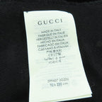 Gucci 100% Wool Logo Fringe Large Muffler Shawl Black 70 220 cm Scarf — view 9