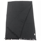 Gucci 100% Wool Logo Fringe Large Muffler Shawl Black 70 220 cm Scarf — view 2