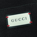 Gucci 100% Wool Logo Fringe Large Muffler Shawl Black 70 220 cm Scarf — view 8