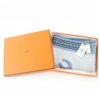 Hermes ET GRIS Rectangle Cashmere Silk Chine CIEL BLEU Shawl — view 2