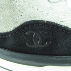 Chanel Coco Mark Lace Up Suede Leather Low-cut Sneakers White — view 9