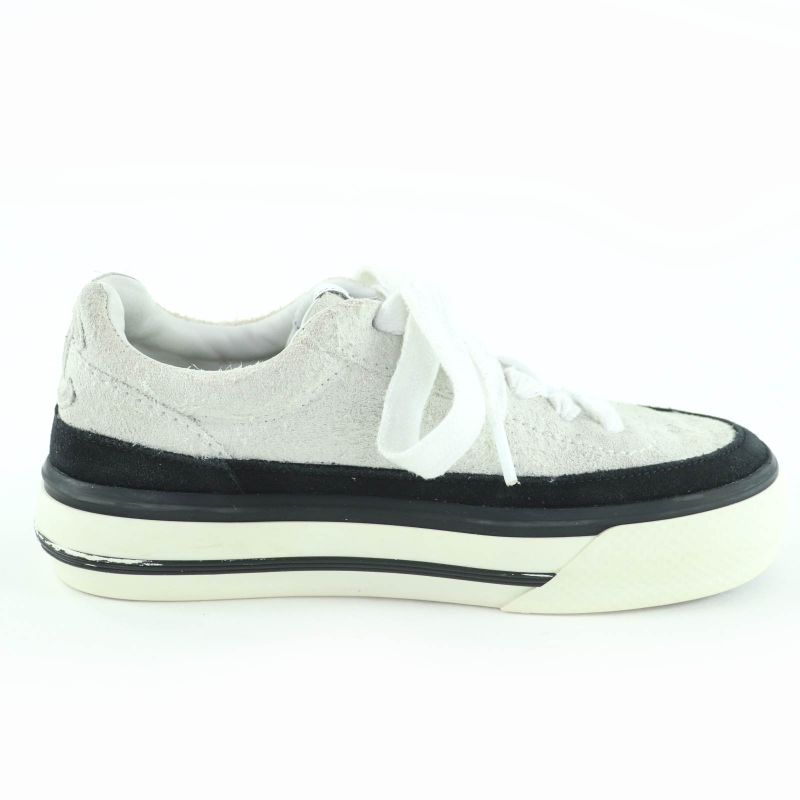 Chanel Coco Mark Lace Up Suede Leather Low-cut Sneakers White — view 5