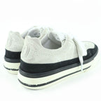Chanel Coco Mark Lace Up Suede Leather Low-cut Sneakers White — view 2