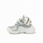 Louis Vuitton Arclight Line Monogram Sneakers Shoes Mesh Leather Suede Silver — view 3