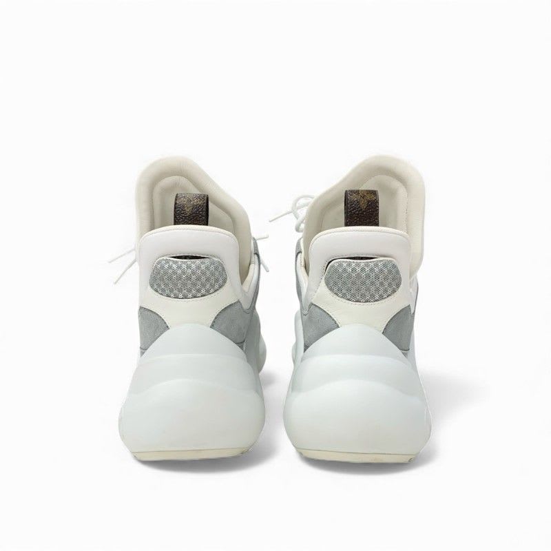 Louis Vuitton Arclight Line Monogram Sneakers Shoes Mesh Leather Suede Silver — view 5