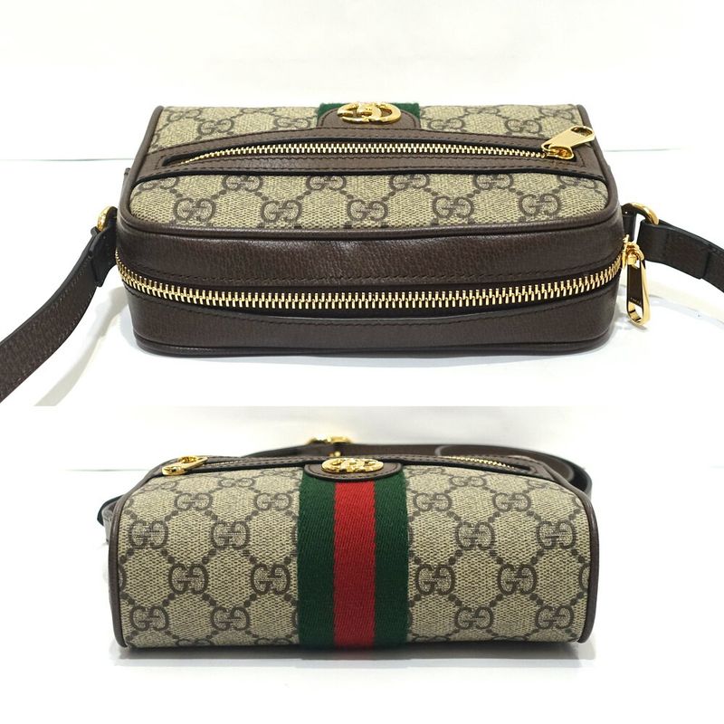 Gucci Offdia Shoulder Bag Body GG Supreme Canvas Leather — view 5
