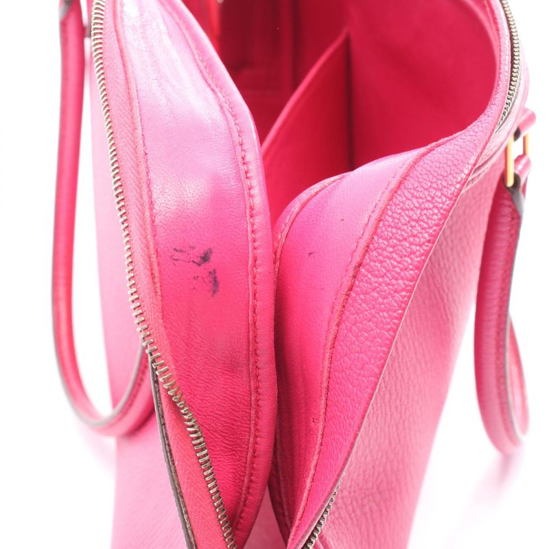 Hermes Handbag Plume Elan 28 Fuchsia Pink Leather — view 8