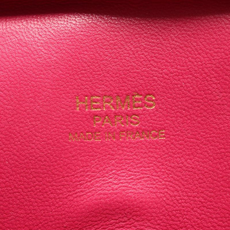 Hermes Handbag Plume Elan 28 Fuchsia Pink Leather — view 4