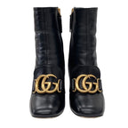 Gucci Double G Boots Short Shoes GG Marmont Leather Black — view 2