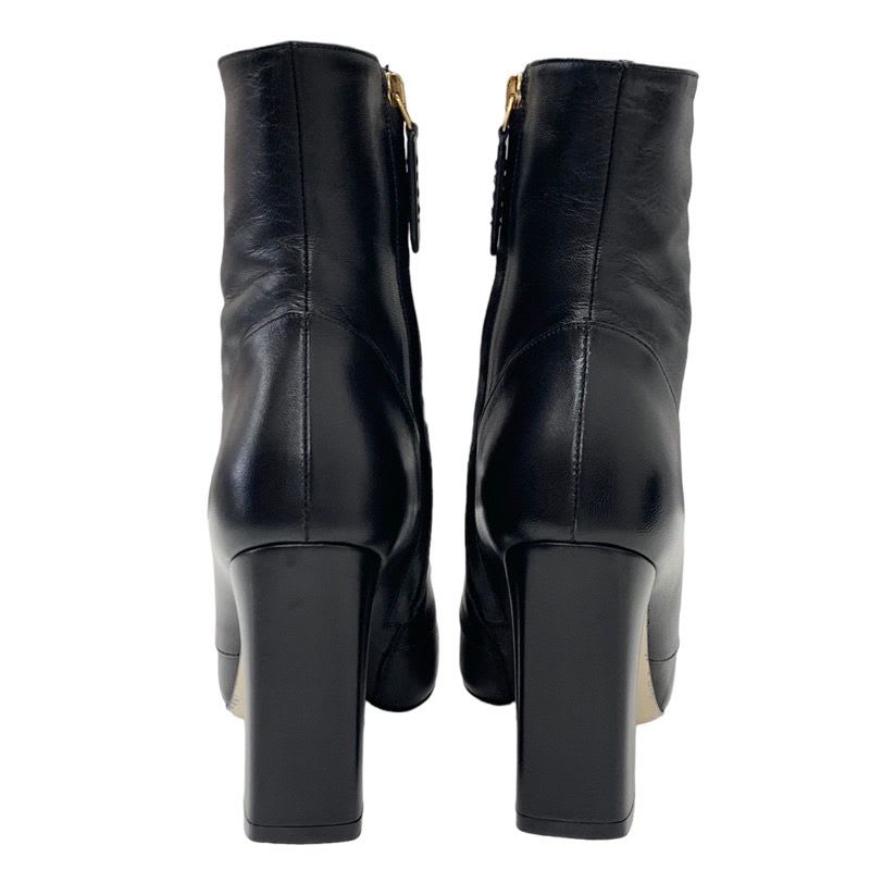 Gucci Double G Boots Short Shoes GG Marmont Leather Black — view 5
