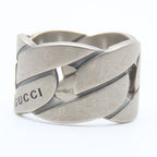 Gucci Ring Chain Motif Wide 9 Silver 925 7.4 g Accessories Matte — view 4