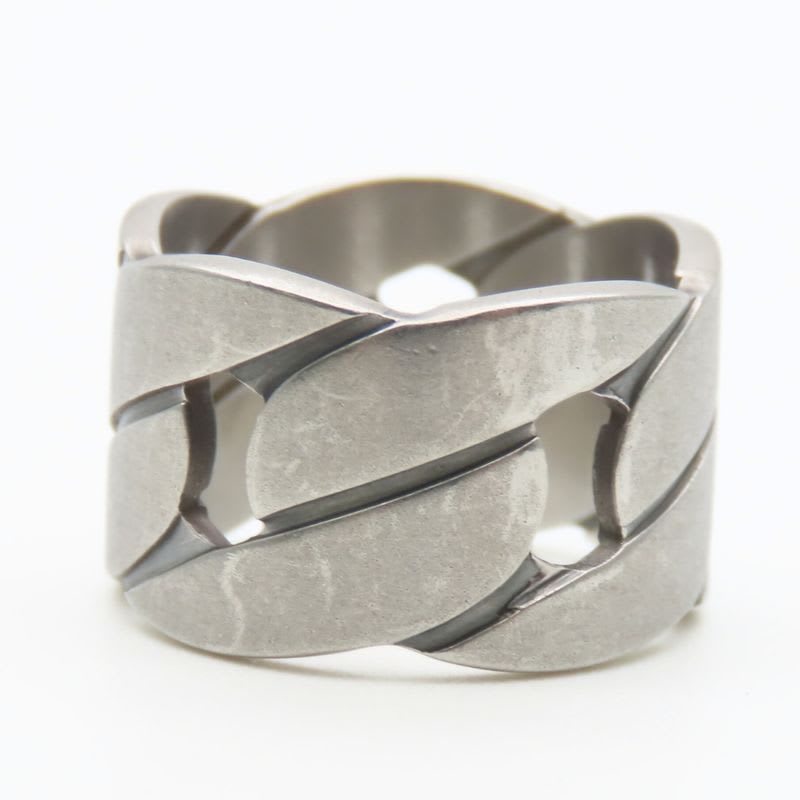 Gucci Ring Chain Motif Wide 9 Silver 925 7.4 g Accessories Matte — view 5