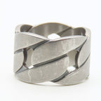 Gucci Ring Chain Motif Wide 9 Silver 925 7.4 g Accessories Matte — view 5