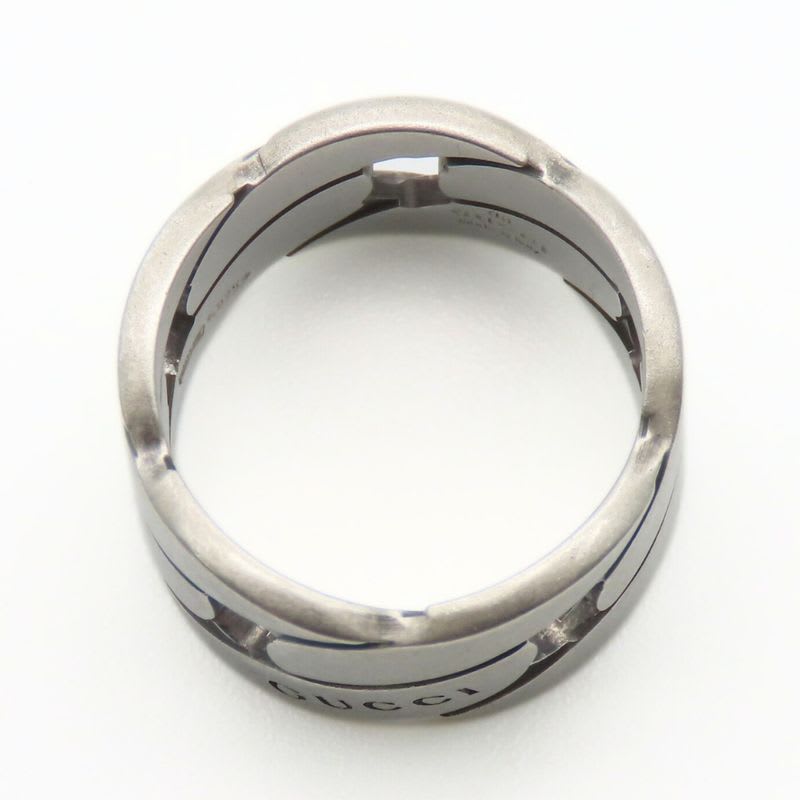 Gucci Ring Chain Motif Wide 9 Silver 925 7.4 g Accessories Matte — view 7