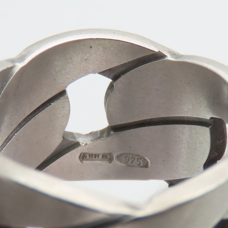 Gucci Ring Chain Motif Wide 9 Silver 925 7.4 g Accessories Matte — view 9