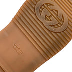 Gucci Sandals Shoes Denim Blue Brown GG Logo Platform Flat Mules — view 8