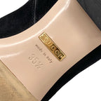 Gucci Double G Boots Long Shoes GG Marmont Fringe Suede Black — view 7