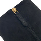 Gucci Double G Boots Long Shoes GG Marmont Fringe Suede Black — view 8