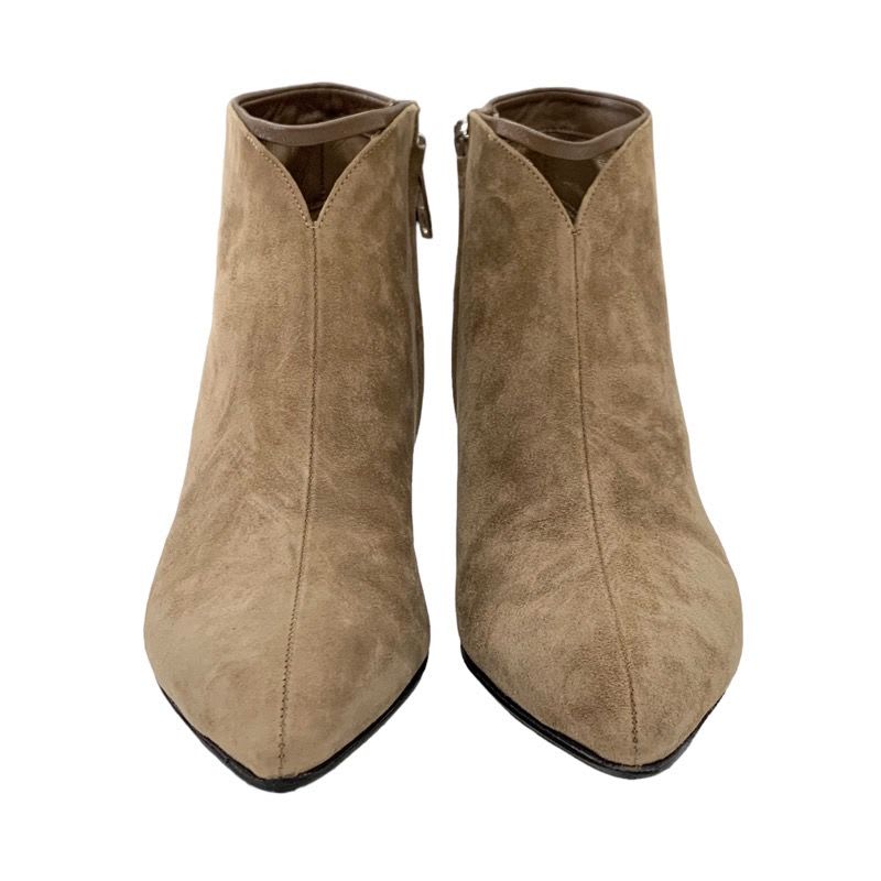 Hermes Boots Short Booties Shoes Suede Brown — view 2