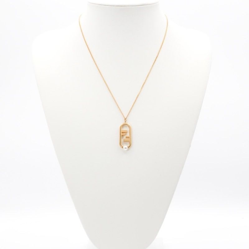Fendi Orlock Necklace Gold Pearl — view 9