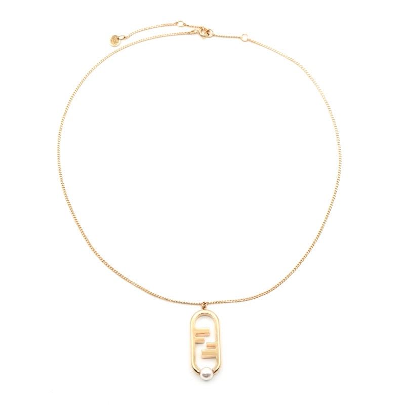 Fendi Orlock Necklace Gold Pearl — view 3