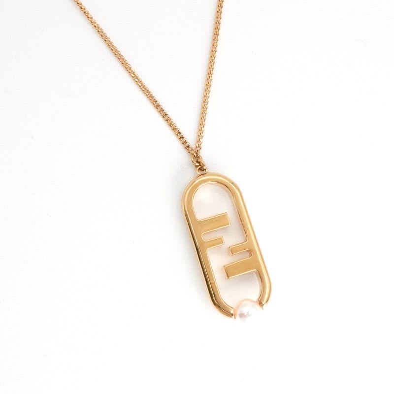 Fendi Orlock Necklace Gold Pearl — view 4