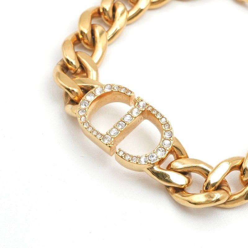 Christian Dior 30 Montaigne Bracelet Logo Chain Rhinestone — view 4
