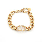 Christian Dior 30 Montaigne Bracelet Logo Chain Rhinestone — view 3