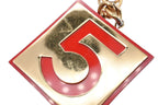 Chanel Vintage Chain Belt CC Logo No 5 Leather Metal Gold Plated — view 4