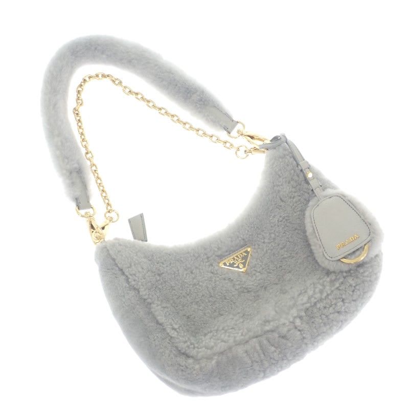 Prada Re-edition Shearling Mini 1 Bc204 2 EC9 F0591 Shoulder Bag 3-Way Fur — view 3