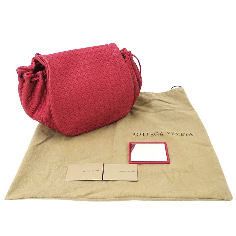 Bottega Veneta Bag Shoulder Intrecciato Leather Red Pink — view 6