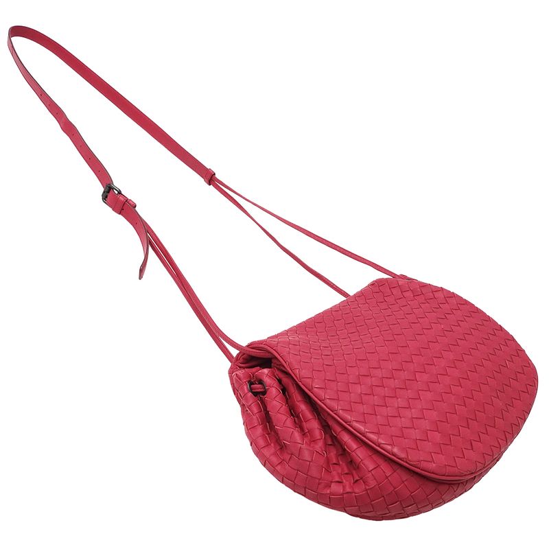 Bottega Veneta Bag Shoulder Intrecciato Leather Red Pink — view 4