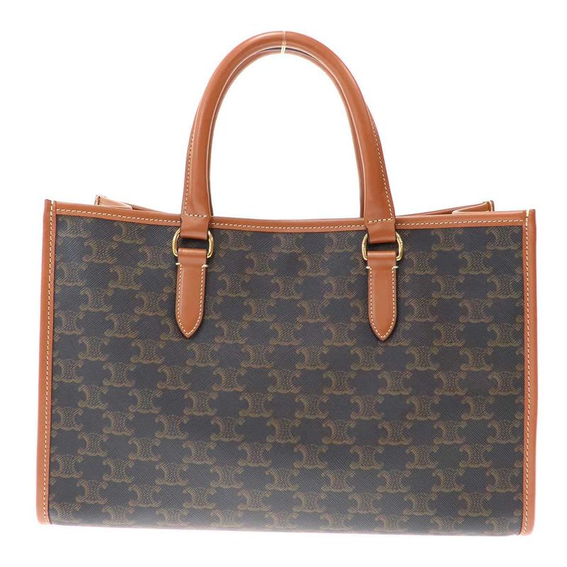 Celine Horizontal Cabas Mini Triomphe Canvas & Calfskin Brown
