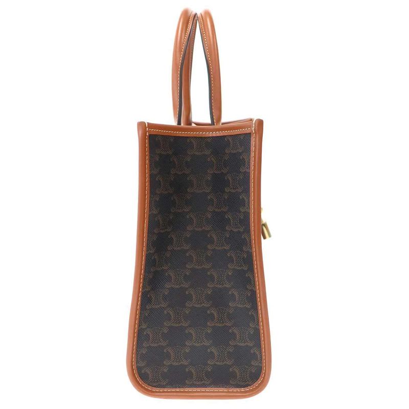 Celine Horizontal Cabas Mini Triomphe Canvas & Calfskin Brown