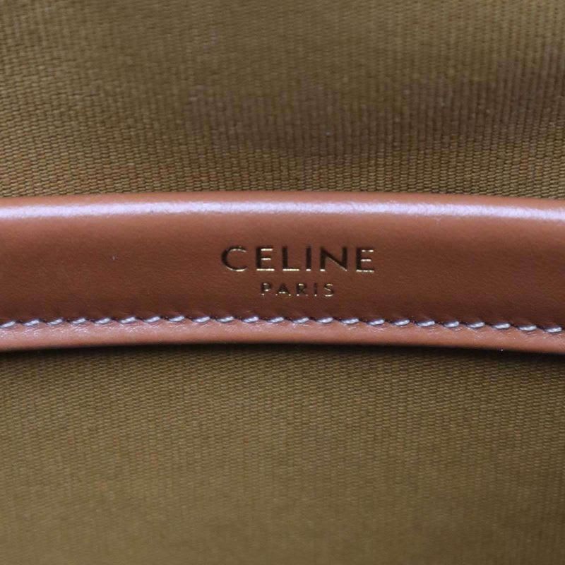Celine Horizontal Cabas Mini Triomphe Canvas & Calfskin Brown — view 5
