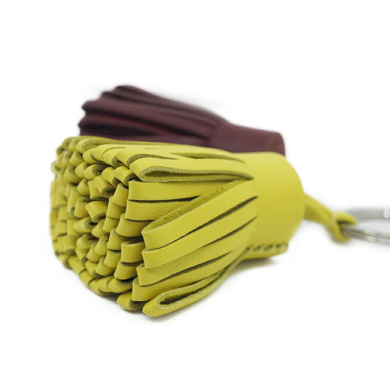 Hermes Ki-ring Bag Charm Carmen Udonos Brown Tea Yellow Silver Hardware — view 3