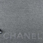 Chanel Grey Knitted Wool Muffler Scarf — view 4