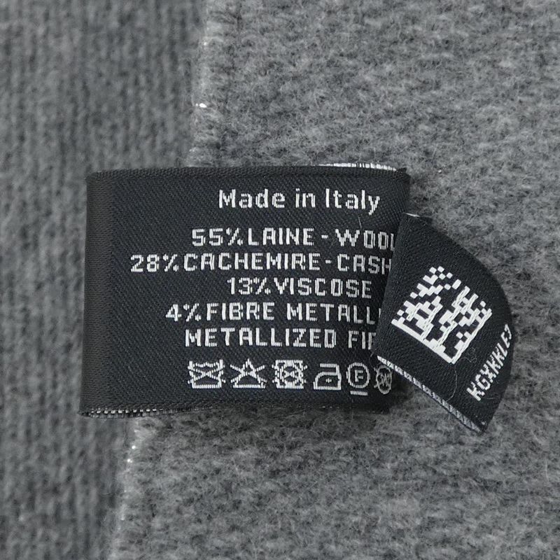 Chanel Grey Knitted Wool Muffler Scarf — view 3