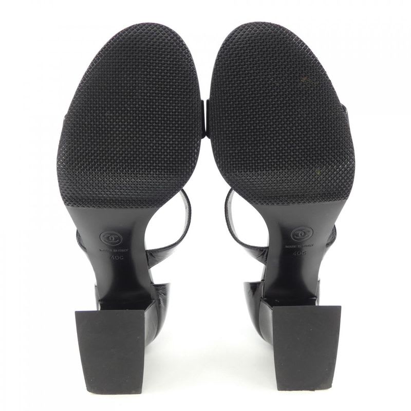 Chanel Size 40 Togo Black Sandals — view 4