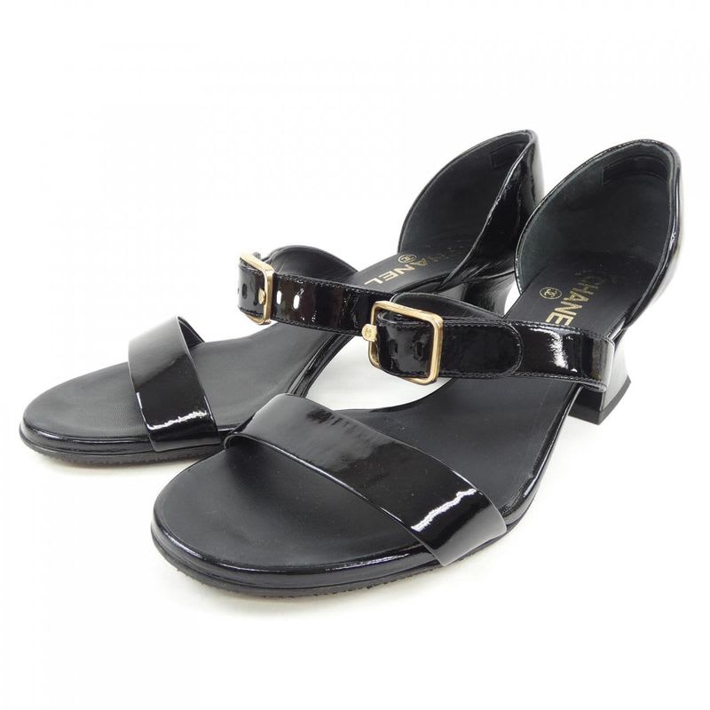 Chanel Size 40 Togo Black Sandals — view 3