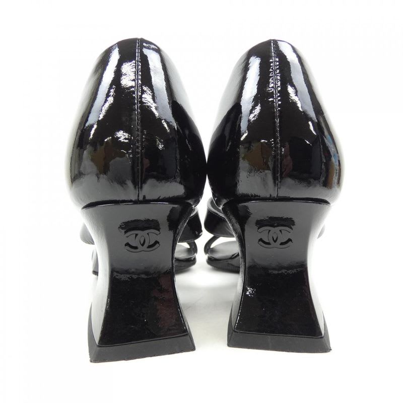 Chanel Size 40 Togo Black Sandals — view 5