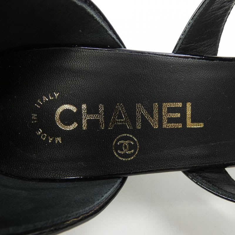 Chanel Size 40 Togo Black Sandals — view 6