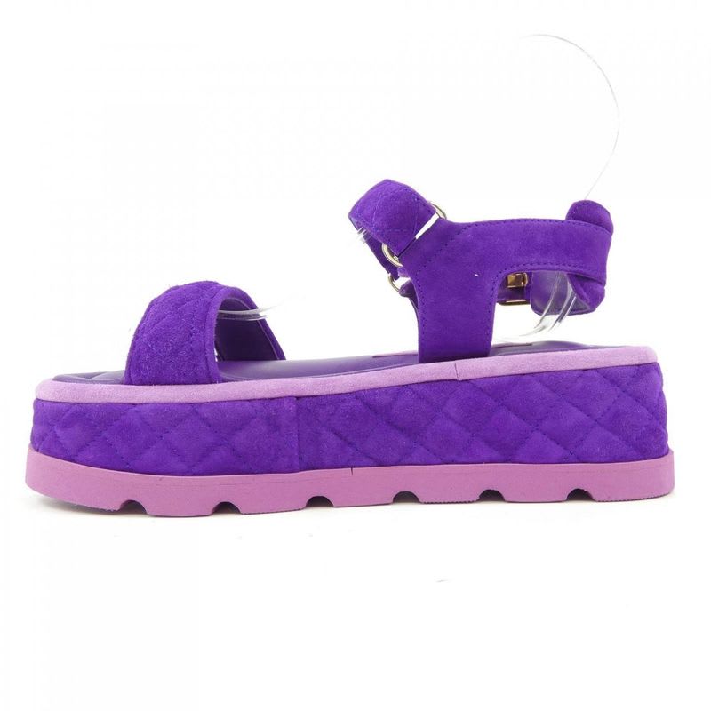 Chanel Size 35 Suede Purple Sandals — view 2